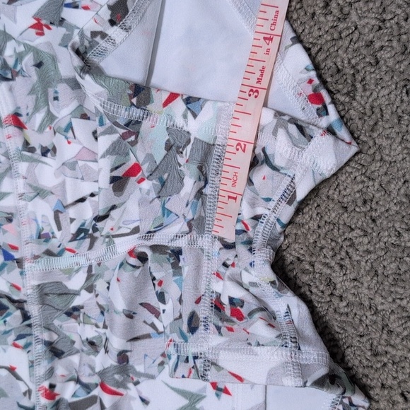 FLEO CrossFit Spandex Workout Shorts 2.5" Midrise Gray Abstract Print Small - Picture 7 of 10